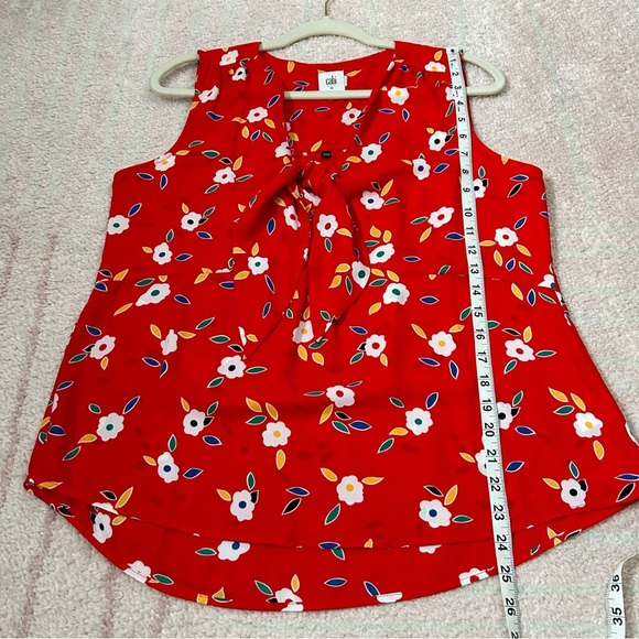 2 Cabi Floral Tank Blouses Red and Pink Size Medium Spring Summer Office Work - Picture 6 of 13